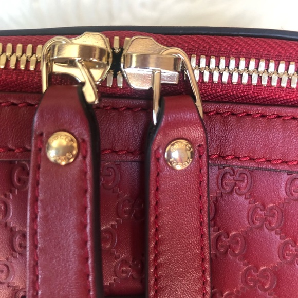 GUCCI Microguccissima Large Red Leather Satchel - Picture 4 of 12